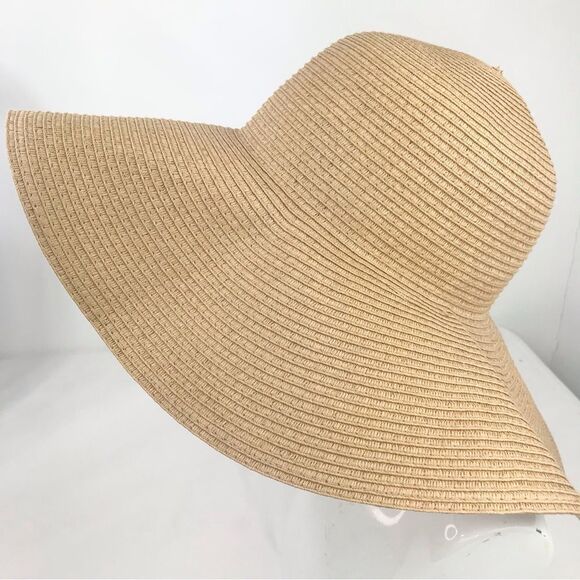 Old Navy Tan Woven Straw 5” Brim Beach Sun Hat - Picture 2 of 11